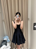 萝美酱2026黑色西装辣妹热裤女打底弹力超短裤春秋小个子外穿高腰防走光 黑色 S 【建议90-100斤】 实拍图