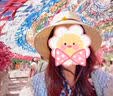 优衣库防紫外线编织帽子女装可调节帽围松紧/防晒帽482787 30 浅米色 均码(55-58 cm) 实拍图