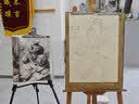 得力（deli）1.5米白松木画架+螺丝刀入门款素描画架油画架子写生便携折叠画架HS915年会展会毕业礼物礼物 实拍图