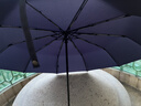 天堂伞 全自动雨伞三折 10骨加固一键开收易甩干简约商务自动伞 藏青 实拍图