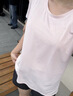 迪卡侬女士夏季透气速干运动跑步上衣健身短袖T恤粉L-4925287 实拍图