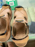 卡帝乐鳄鱼凉鞋男士夏季罗马包头沙滩鞋男头层牛皮洞洞鞋男 CS01 卡其 41 实拍图