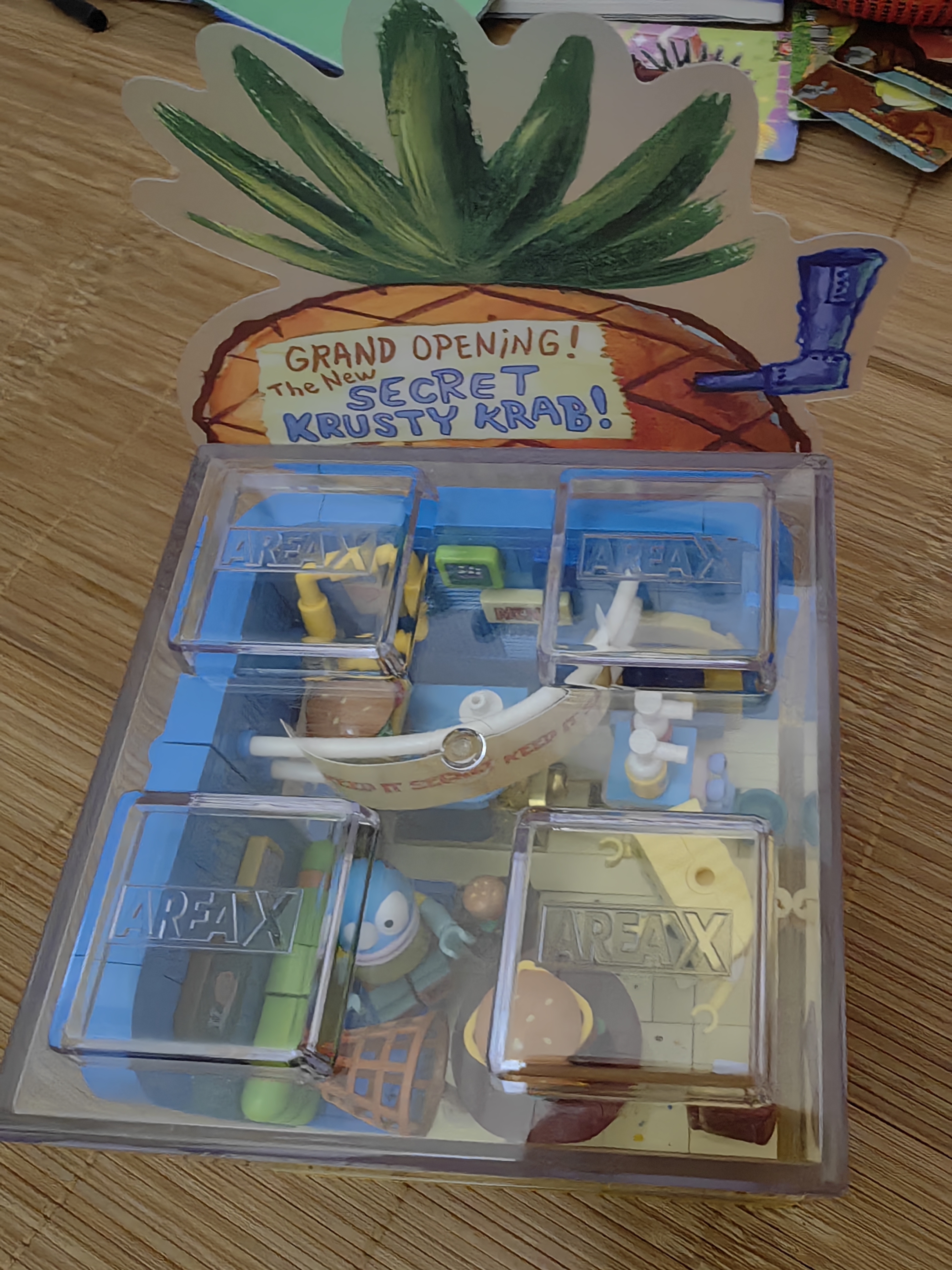 AREA-X砖区海绵宝宝系列box积木玩具潮玩生日礼物 菠萝屋餐厅AB0050 实拍图