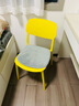宅颐美 歺椅椅子家用轻奢餐椅北欧简约现代靠背白色餐桌椅可叠放卧室书桌凳子 黄色升级加强加厚(送坐垫) 方背椅 实拍图