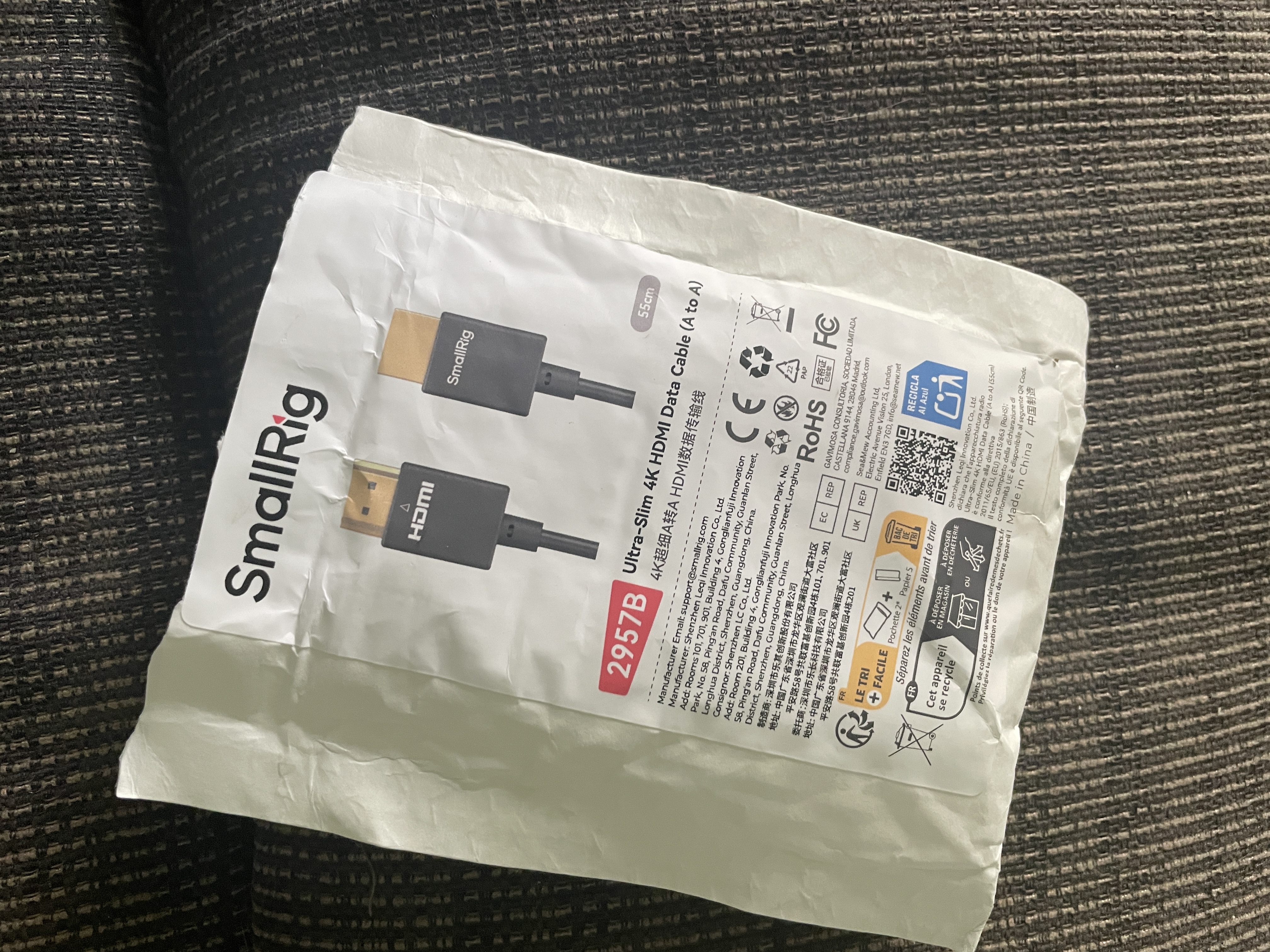 斯莫格（SmallRig）2957 超细HDMI线连接带有标准A型hdmi接口相机摄影摄像配件 实拍图