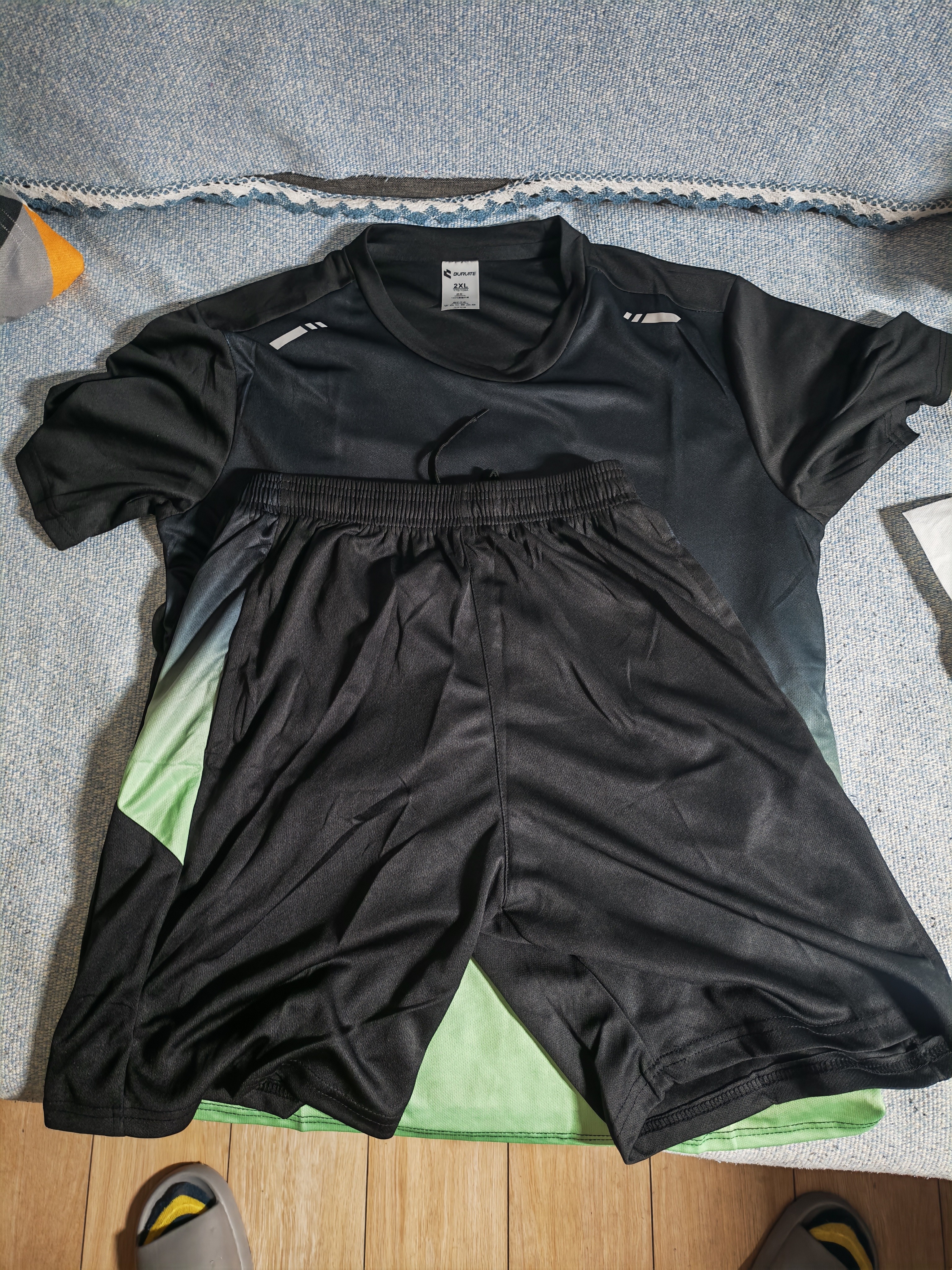 步锐特（BURUITE）运动套装男夏季健身衣服速干短袖T恤篮球羽毛球训练短裤跑步装备 实拍图