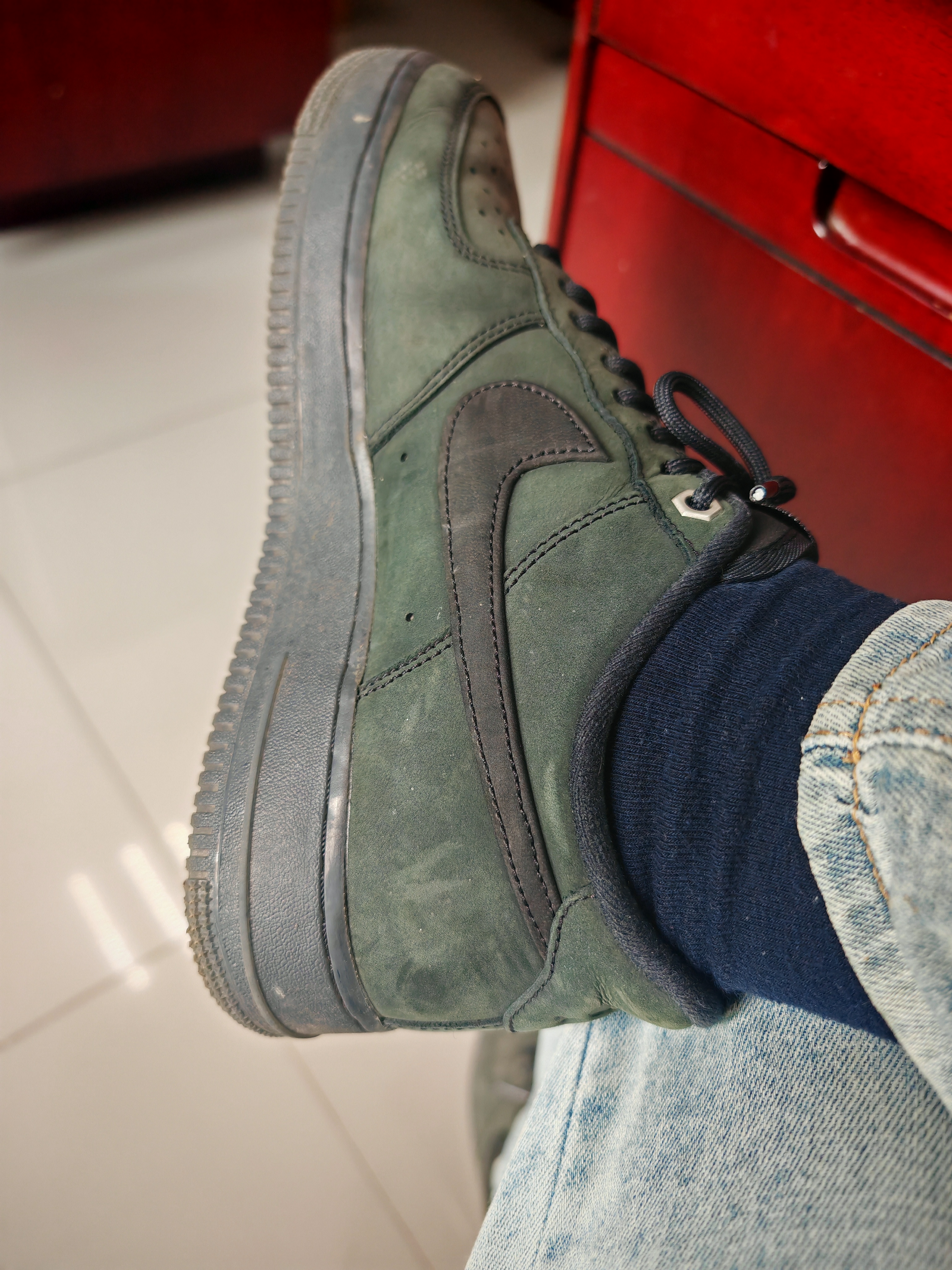 耐克NIKE男空军一号AF1 运动鞋CJ9179-001深绿41 实拍图