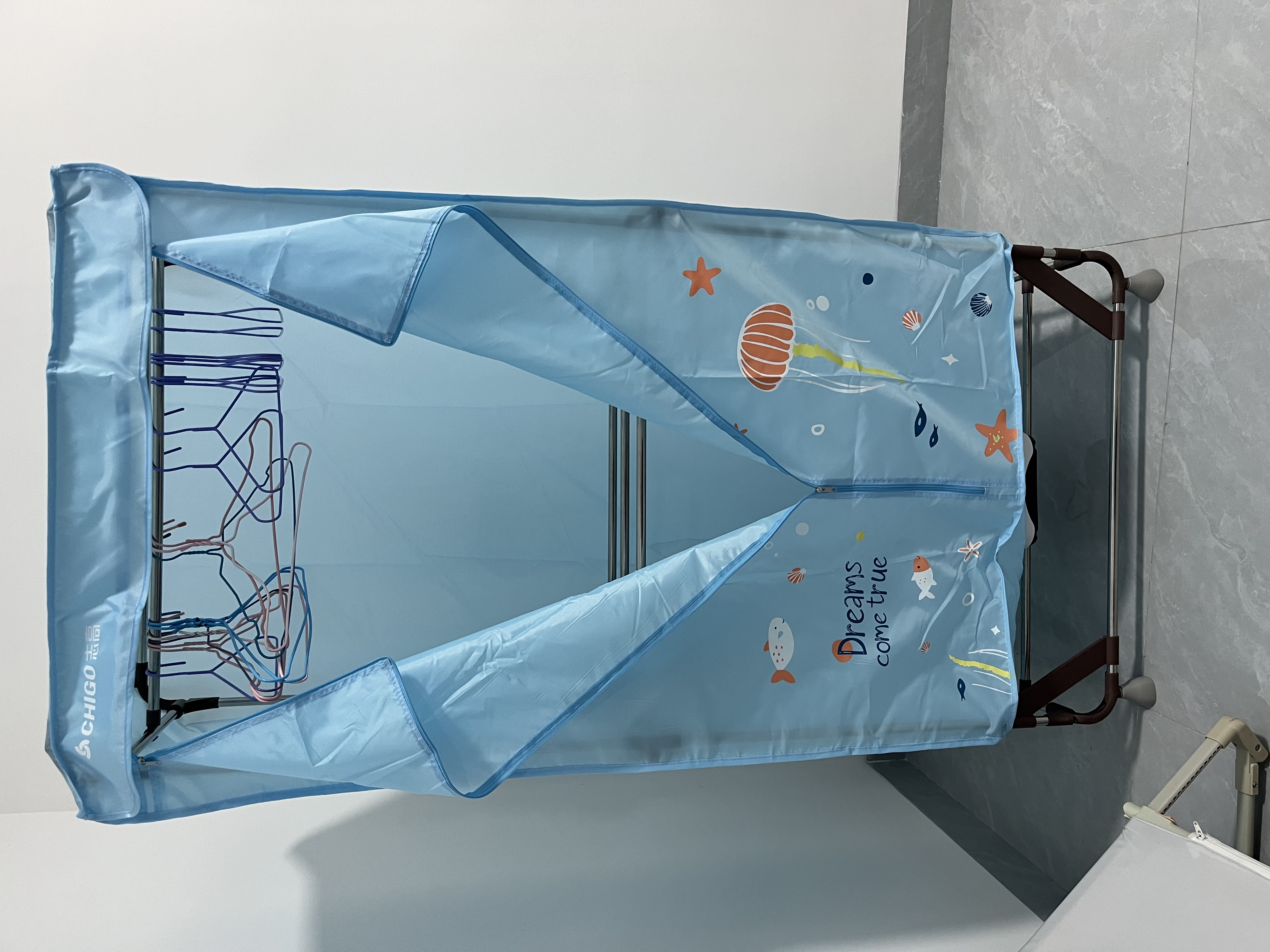 志高（CHIGO）【600L免装全折叠】干衣机家用烘干机烘衣机可定时衣服烘干机婴儿衣物暖风风干机衣柜式大容量R886 实拍图