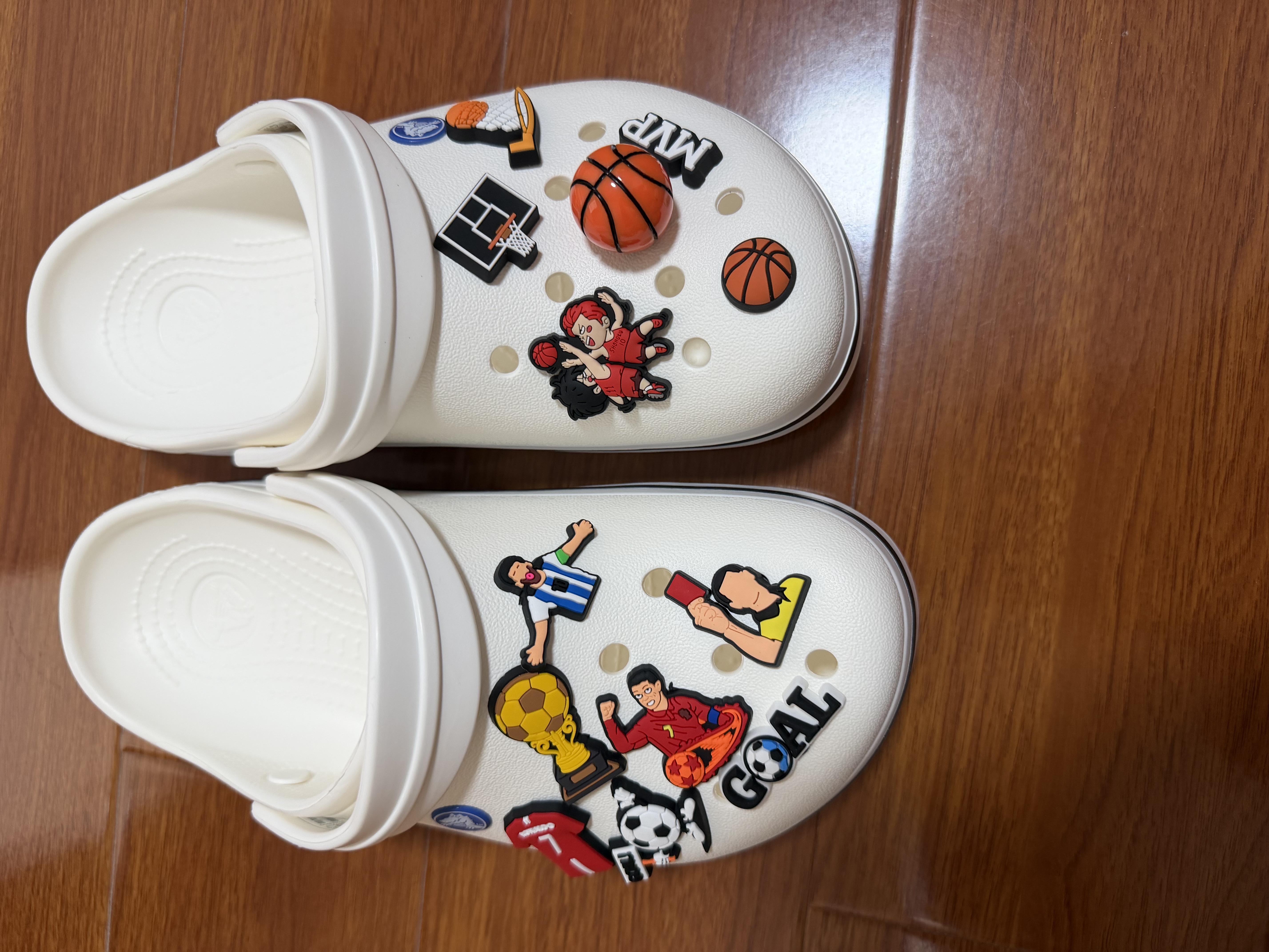 vnxifm花洞洞鞋鞋花配饰鞋花crocs鞋上装饰扣品卡通智必星公仔鞋贴配件 篮球 实拍图