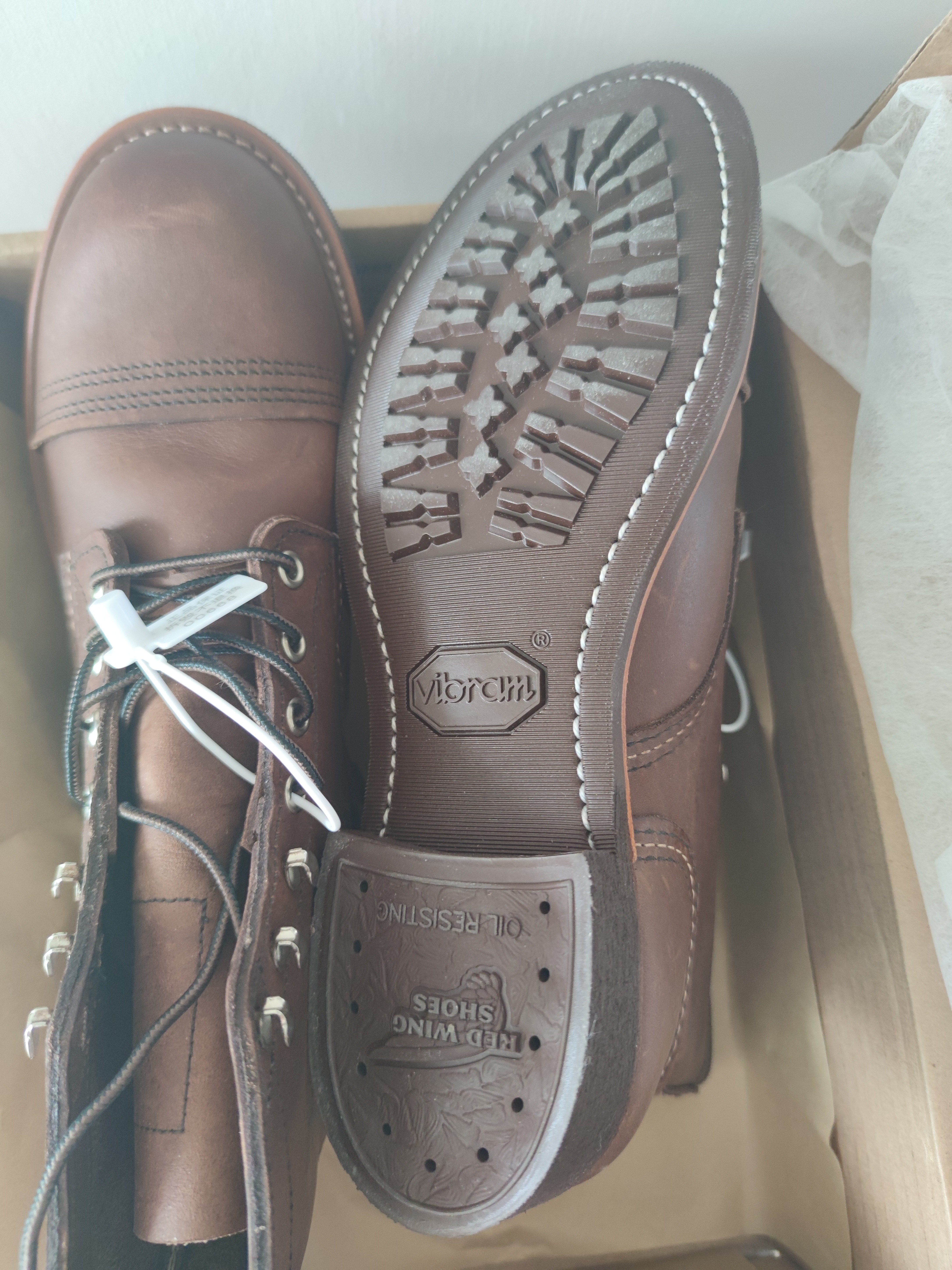 RED WING红翼8111工装靴6寸铁道工D头油鞣皮牛皮琥珀色男鞋马丁靴 琥珀色 40 (7.5 美码D头) 实拍图