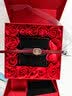 聚利时（Julius）女士手表女款小巧气质小表盘方形学生2026新款简约皮带红色石英表 【安可拉红】+玫瑰LOVE礼盒 实拍图