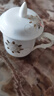景顺景德镇陶瓷杯骨瓷简约水杯子纯白色茶杯定制LOGO马克水杯 金花语（玉瓷）320ML 实拍图