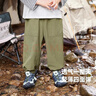 嘟嘟家宝宝裤子秋季儿童休闲裤宽松男童工装裤秋款女童长裤 军绿色 100 实拍图