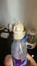 英氏（YEEHOO）矿泉水吸管盖儿童吸管瓶盖转换头防呛宝宝吸管盖便携喝水神器 小恐龙吸管盖【升级双口径 | 加长吸管】云母白 实拍图
