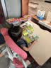 GMYD光明园迪儿童学习桌中小学生家用全实木可升降可调节写字桌H6组合 H6 120樱桃橡+V7-2F卡其+珊瑚粉椅套 实拍图
