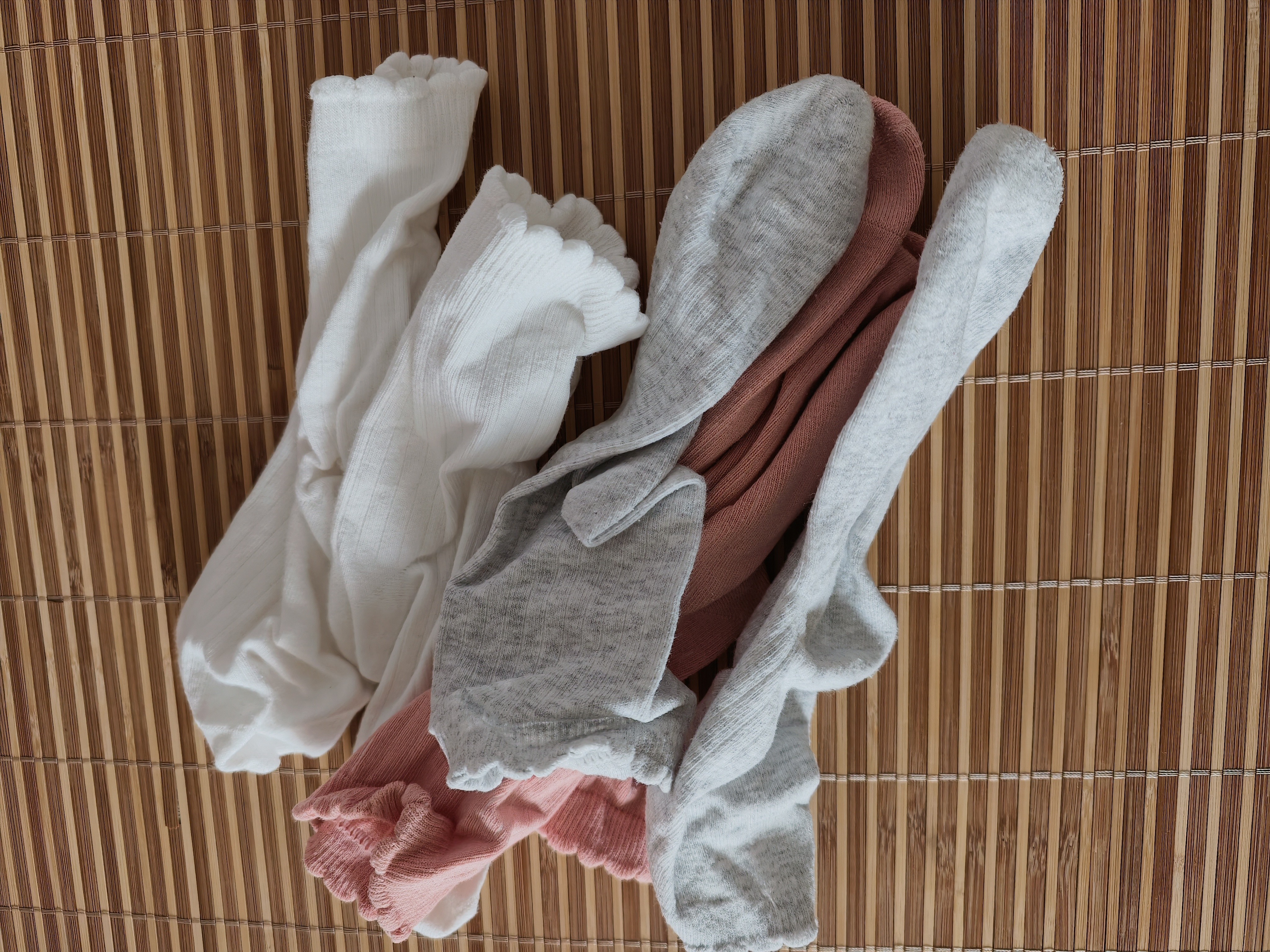 全棉时代月子袜孕妇打底纯棉软弹保暖不勒脚专用抗菌宽口袜3双装 白+灰+粉 实拍图