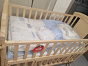 优乐博（ULOP）婴儿床实木无漆可移动拼接宝宝床多功能带尿布台新生儿bb摇摇床 婴儿床[送皇冠5件套+蚊帐+棕垫] 实拍图