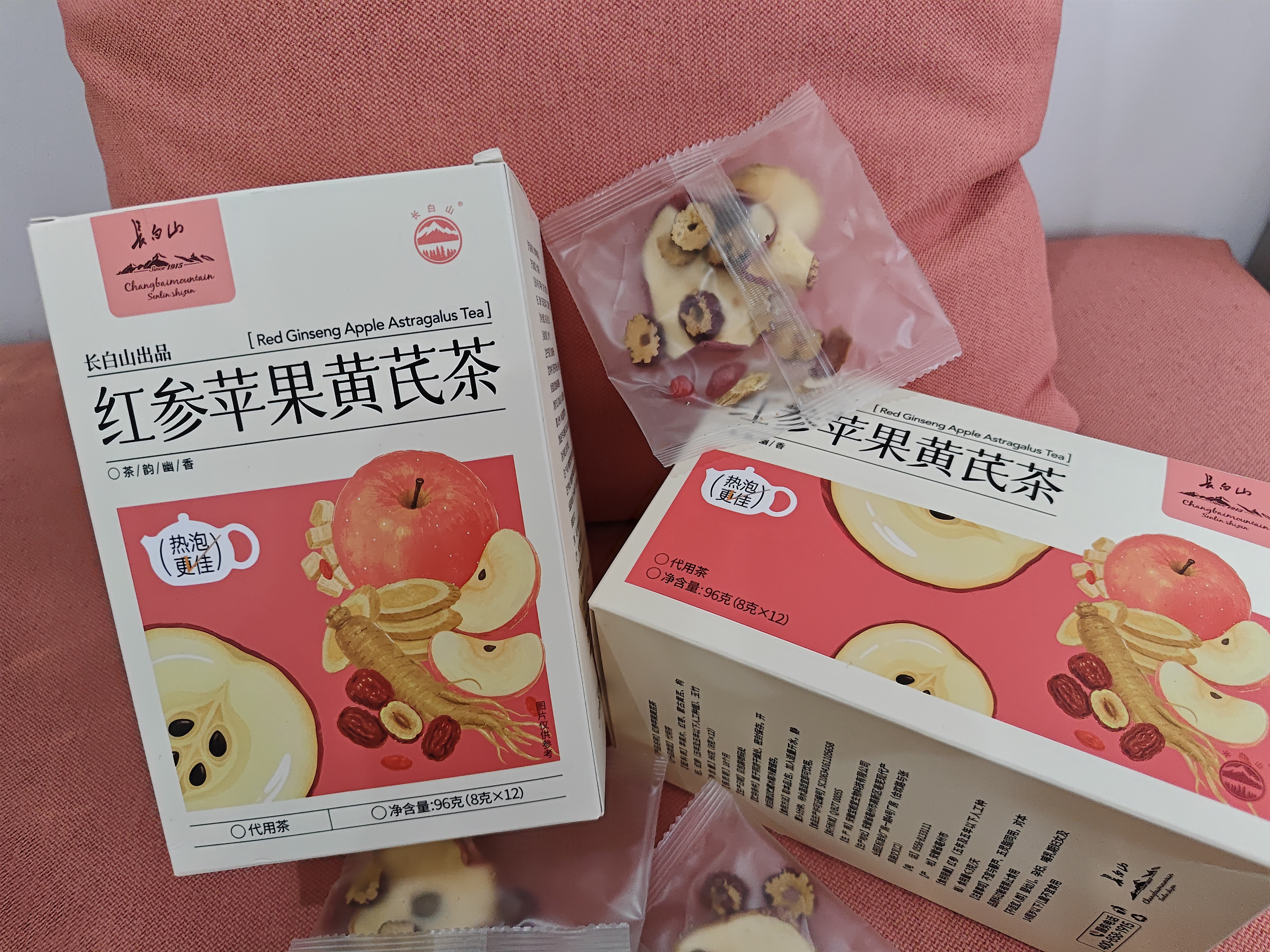 长白山红参苹果黄芪茶玉竹枸杞红枣192g素颜水果花茶包三伏天养生茶 实拍图