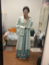 重回汉唐青女改良吊带直领对襟长衫一片式褶裙宋制汉服女装春 浅绿色直领对襟长衫/现货 L 实拍图