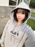 FILA 斐乐官方情侣款连帽卫衣秋季新款纯棉宽松针织长袖上衣加绒 云雾花灰-MG M 实拍图