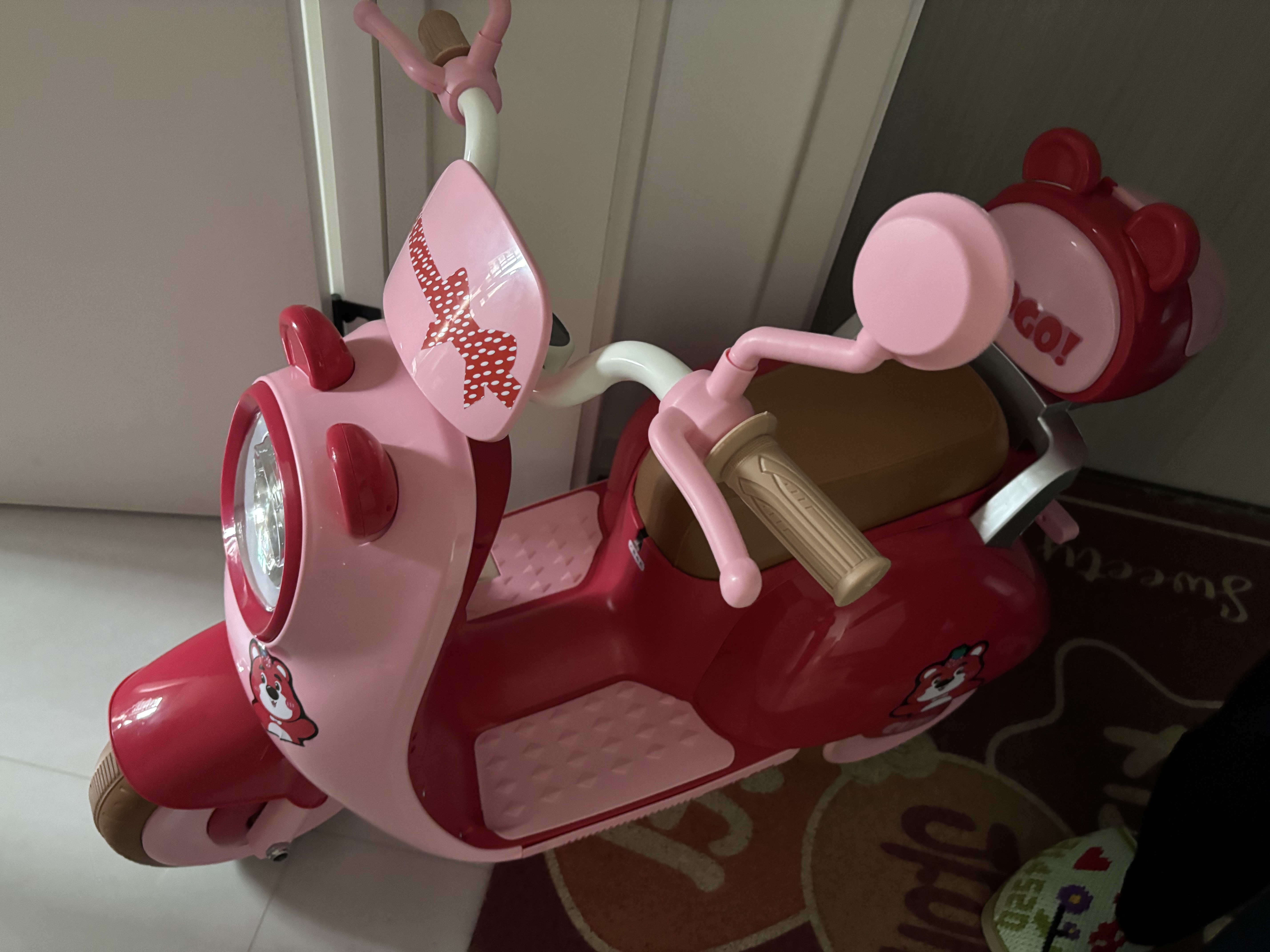 呗比范 BABY FUN儿童摩托车儿童电动摩托车儿童电动车儿童电动车摩托车小孩电动车 高配粉|6V7A电瓶+双驱+音乐灯光 实拍图