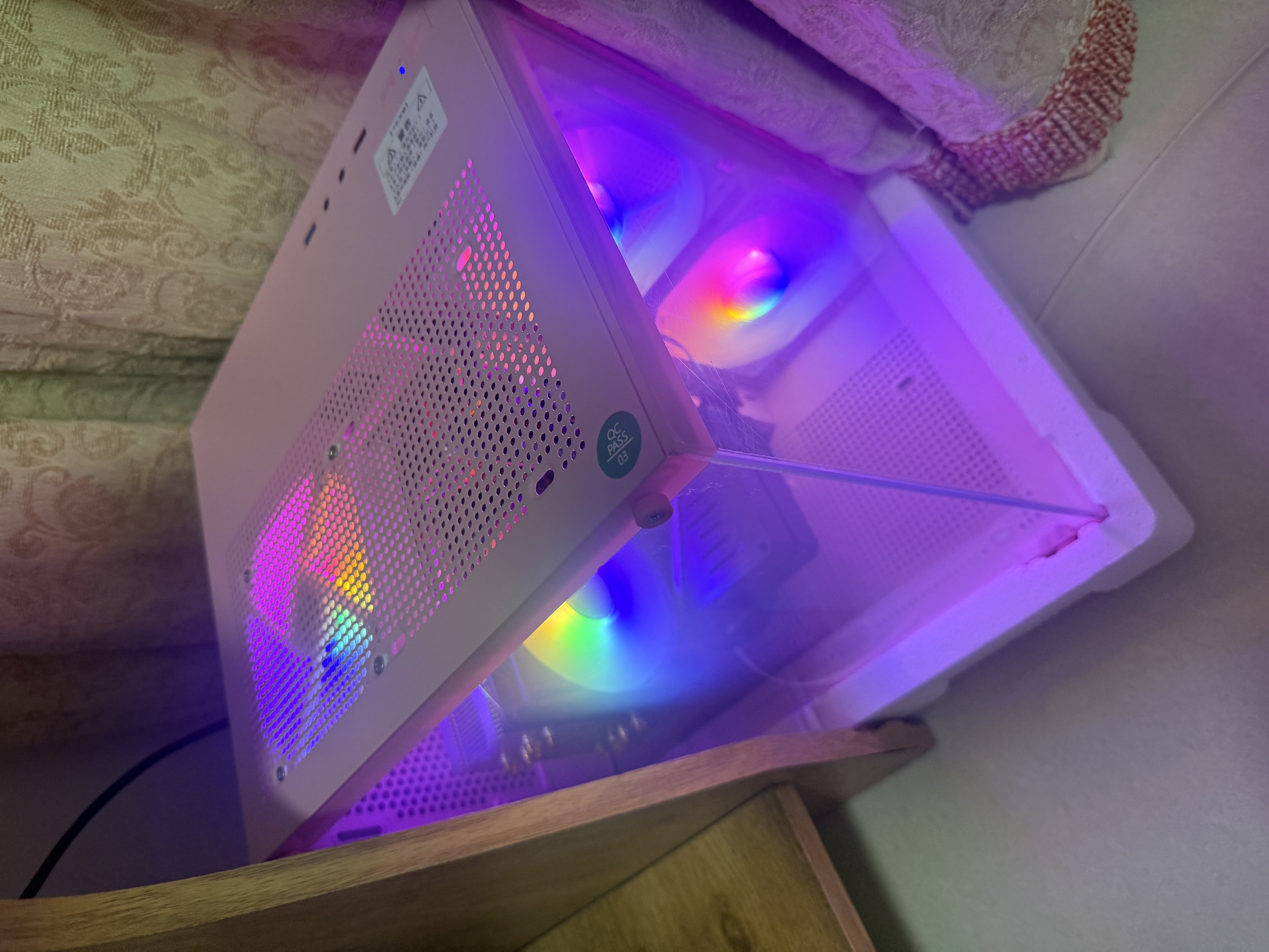 ASJS14代酷睿i7/i9台式机电脑主机5060独显电竞游戏设计政府企业补贴华硕主板海景房组装AI电脑整全套 粉色主机+27英寸高清护眼屏+五年保修险 爆：i9级58芯32G|1.5T|4050光追 实拍图