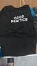 布恩普【两件装】夏季短袖t恤男韩版ins潮流宽松青少年五分半袖体恤男 GOOD黑色+Mi1黑色 5XL 【建议体重180-200斤左右】 实拍图