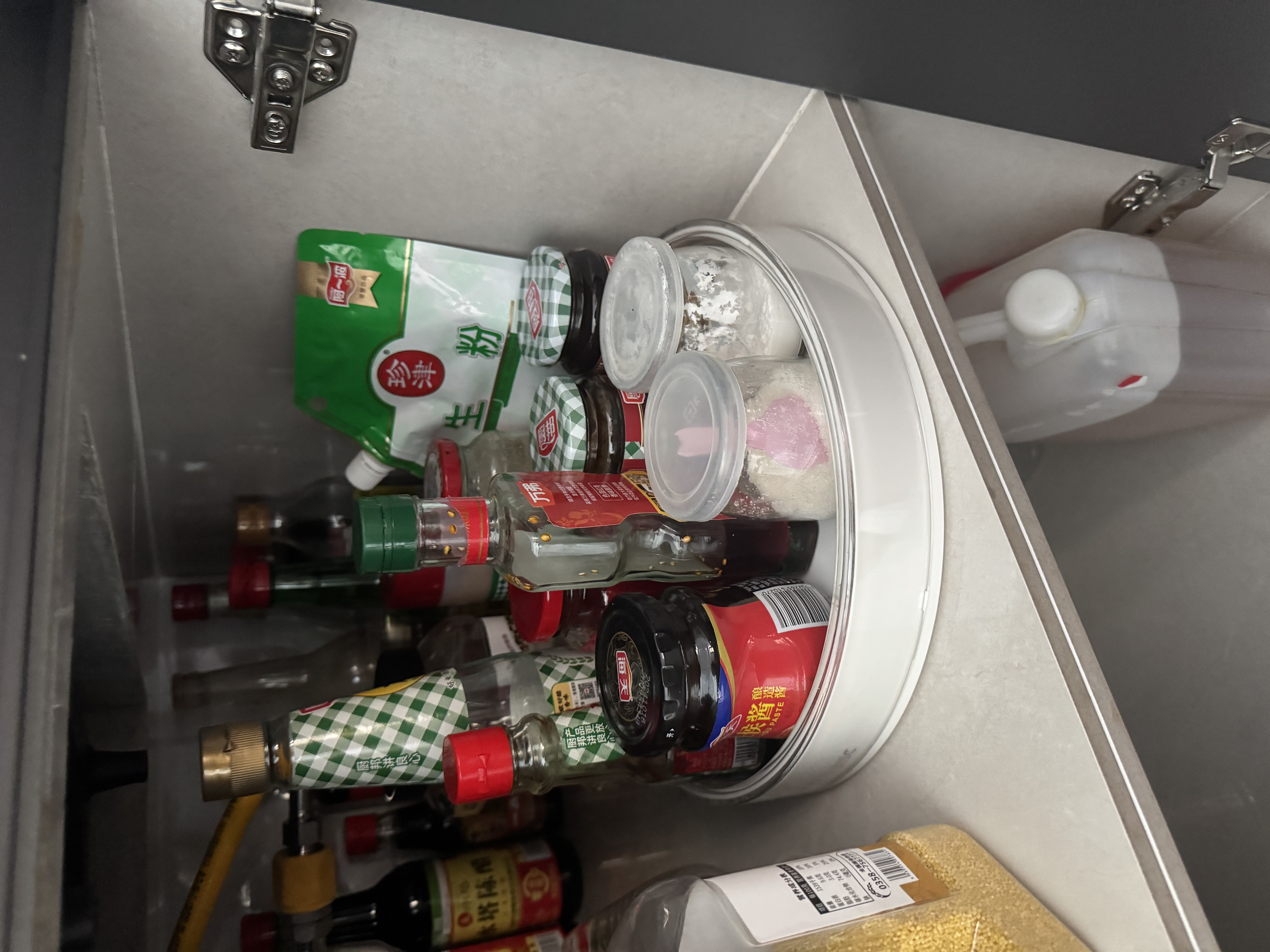 懒角落旋转调味架厨房置物架调料托盘多功能收纳架 可旋转托盘大号 实拍图