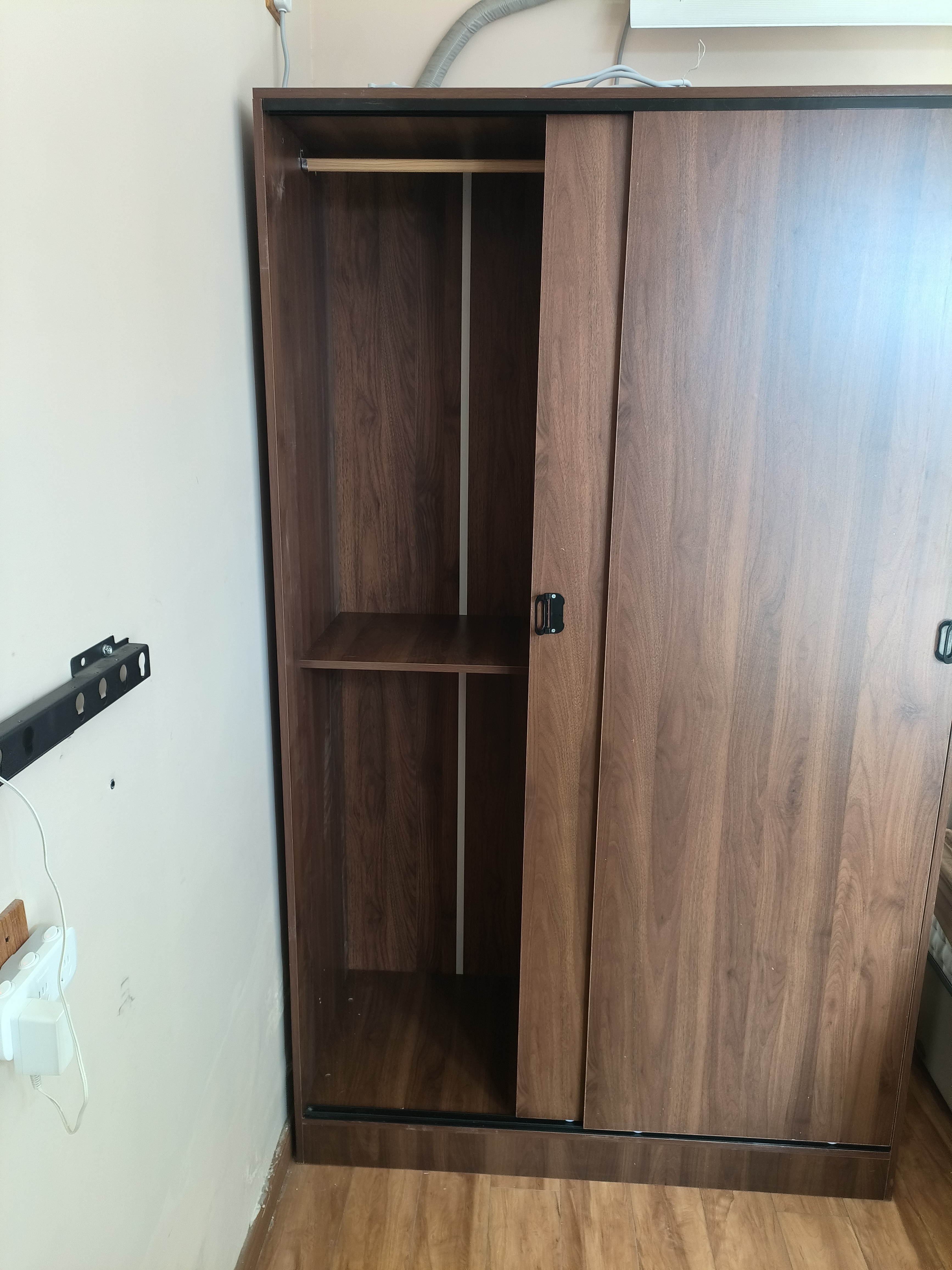 信京实木衣柜卧室出租屋家用简易推拉门储物大衣柜100*50*200cmE0级 晒单实拍图