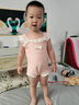 ASK JUNIOR儿童带泳帽度假泳衣夏吊带连体泳装小童宝宝高弹海边训练服泳装 实拍图