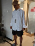 罗蒙（ROMON）纯色商务职业正装男士白衬衫工装外套长袖衬衣男CS108白色2XL 实拍图