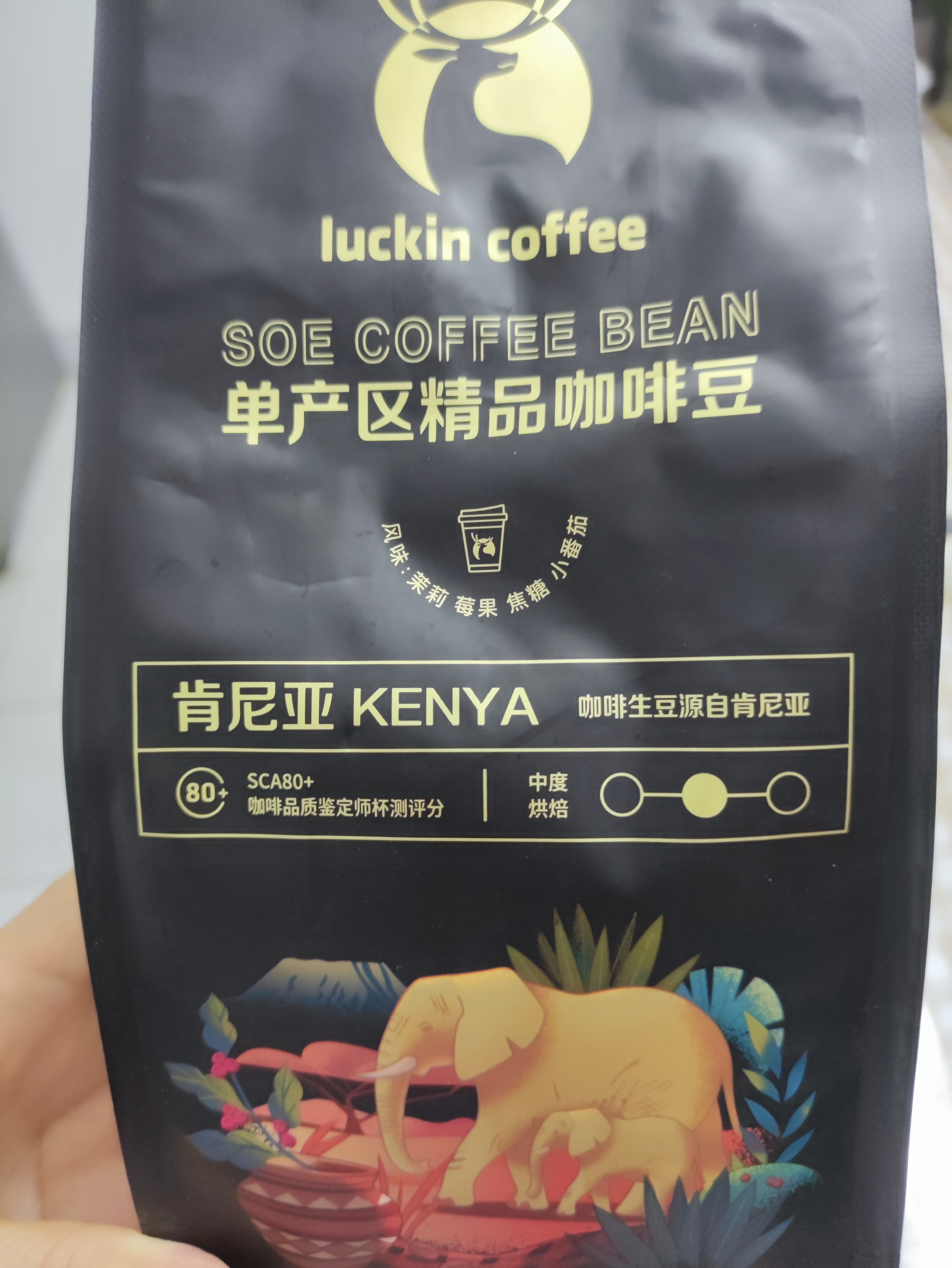 瑞幸咖啡SOE单产区精品咖啡豆肯尼亚咖啡豆250g/袋中烘现磨手冲水洗黑咖啡 实拍图