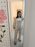 嫚熙（EMXEE）睡衣春夏季孕妇装衣服裤子哺乳待产产后月子服家居服套装弹力丝麻 小公主的花园梦-长袖长裤两件套（含哺乳口） L（适穿115-135斤） 实拍图