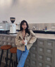 对白气质立领短款风衣外套女2025春装新款抽绳高级感通勤皮衣夹克 浅摩卡 M 实拍图
