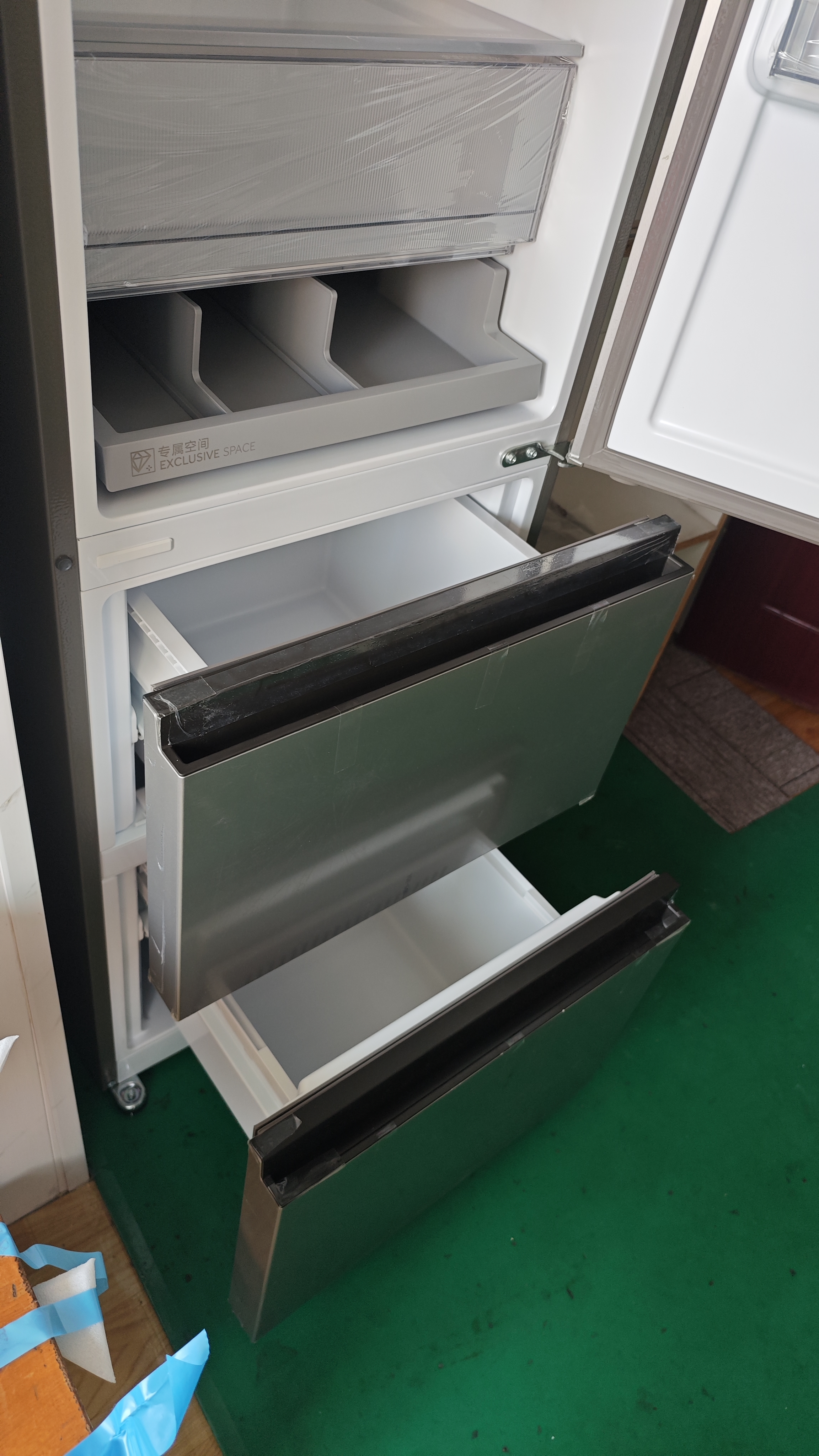 海尔「真省电」310L三门冰箱抗菌净味新国标一级能效风冷无霜BCD-310WGHD3E7WV(银)国家补贴 实拍图