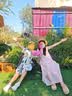 德玛纳【欧若假日风】夏季莱赛尔拼接假两件无袖露肩水滴扣蛋糕女连衣裙 实拍图