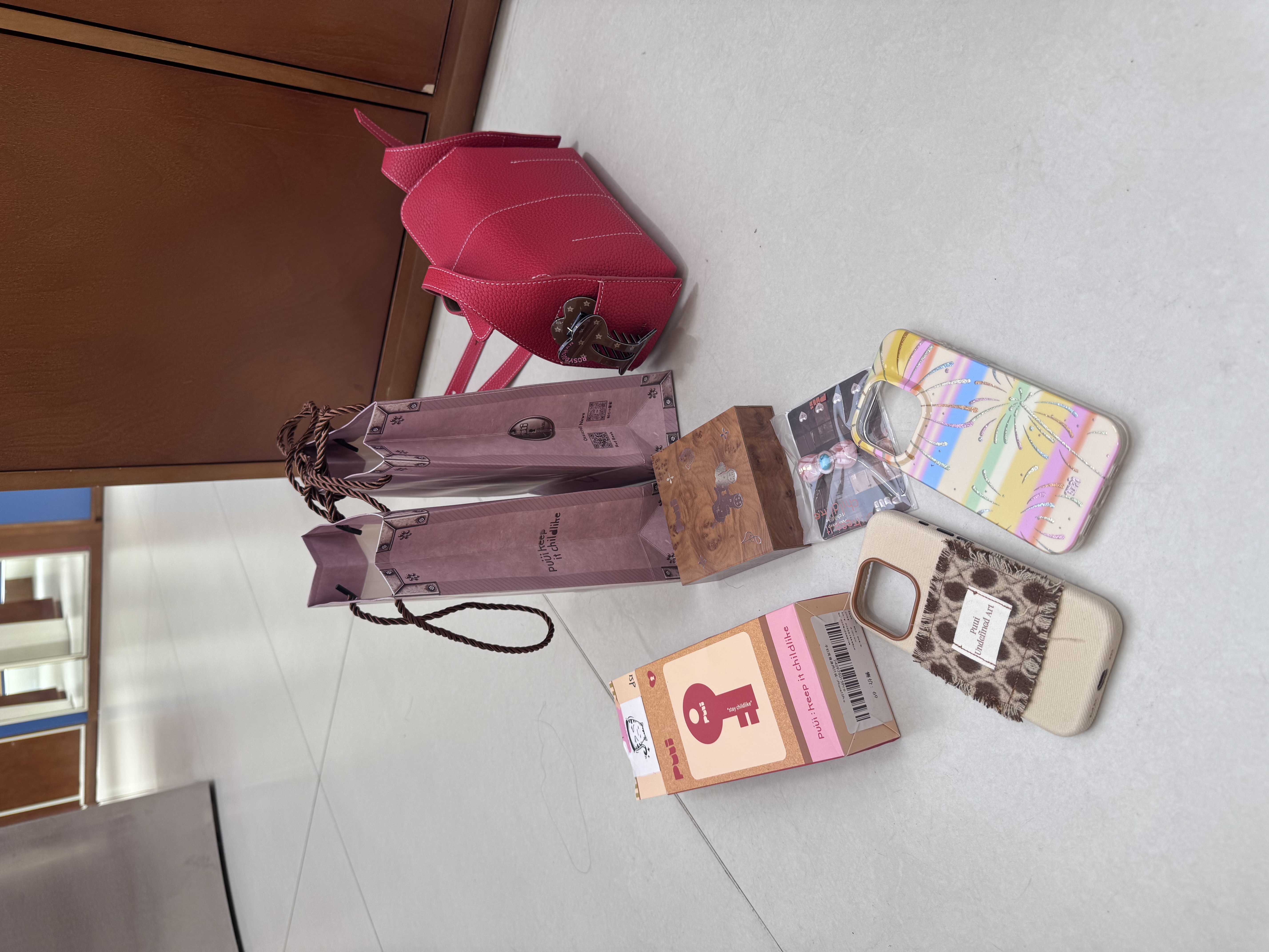 Songmont挂耳系列屋檐包mini设计师款头层牛皮通勤斜挎hobo包礼物 开运红 实拍图