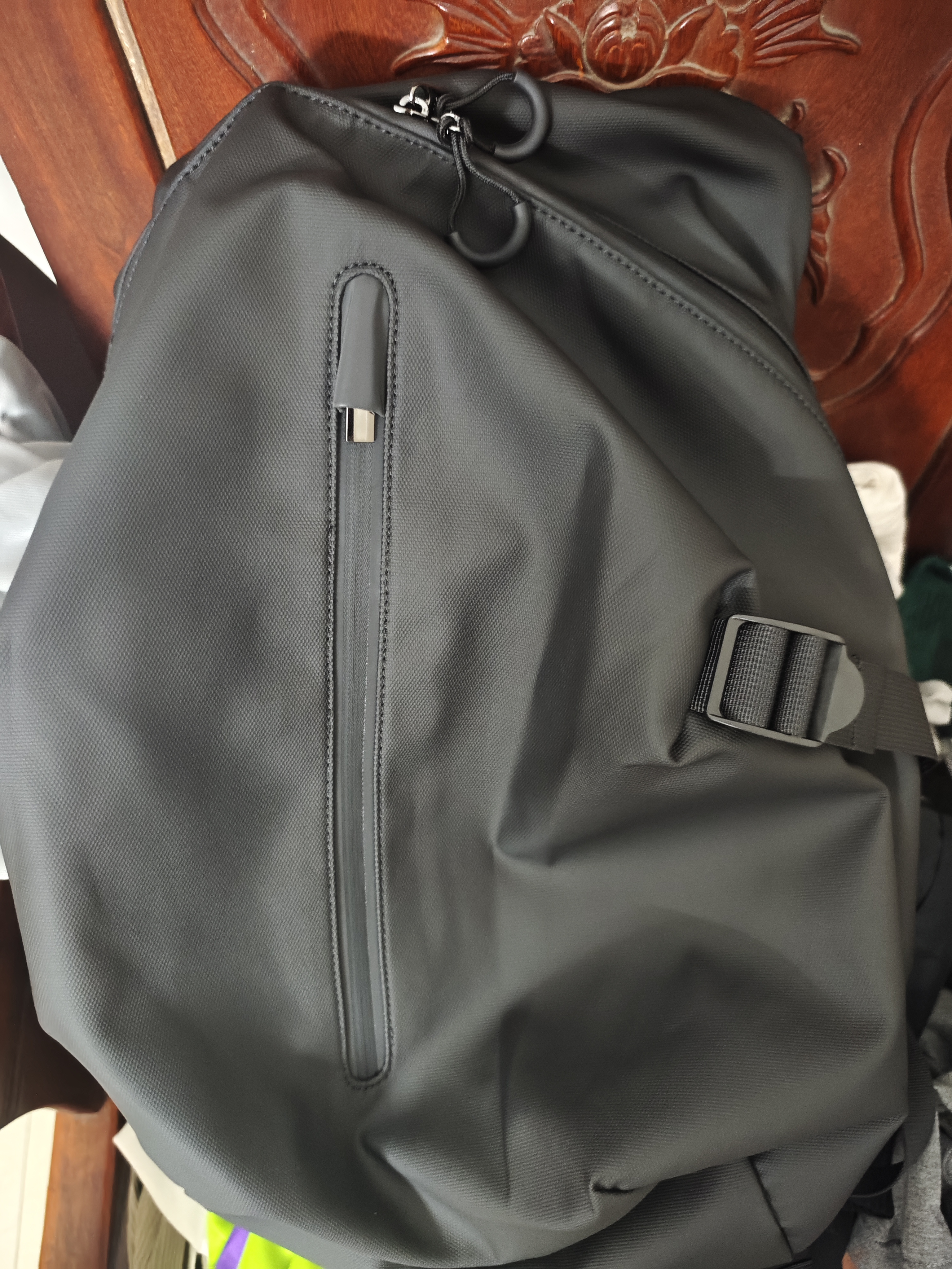艾伯斯 骑行背包摩托车头盔包全盔双肩包摩旅防泼水大容量骑士机车装备 【升级版】黑色 实拍图