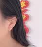 戚小米纯999足银如意结耳钉女士螺丝拧扣养耳洞耳环睡觉免摘耳骨钉耳饰 银色大号一对【999足银】【90%人选择】 实拍图
