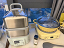 北鼎（Buydeem）电蒸锅 大容量家用蒸锅 炖蒸煮一体多用途锅 智能可视电炖锅 双层定时保温蒸汽锅 G56A浅杉绿|含二层蒸架+玻璃炖蛊+白盘 实拍图