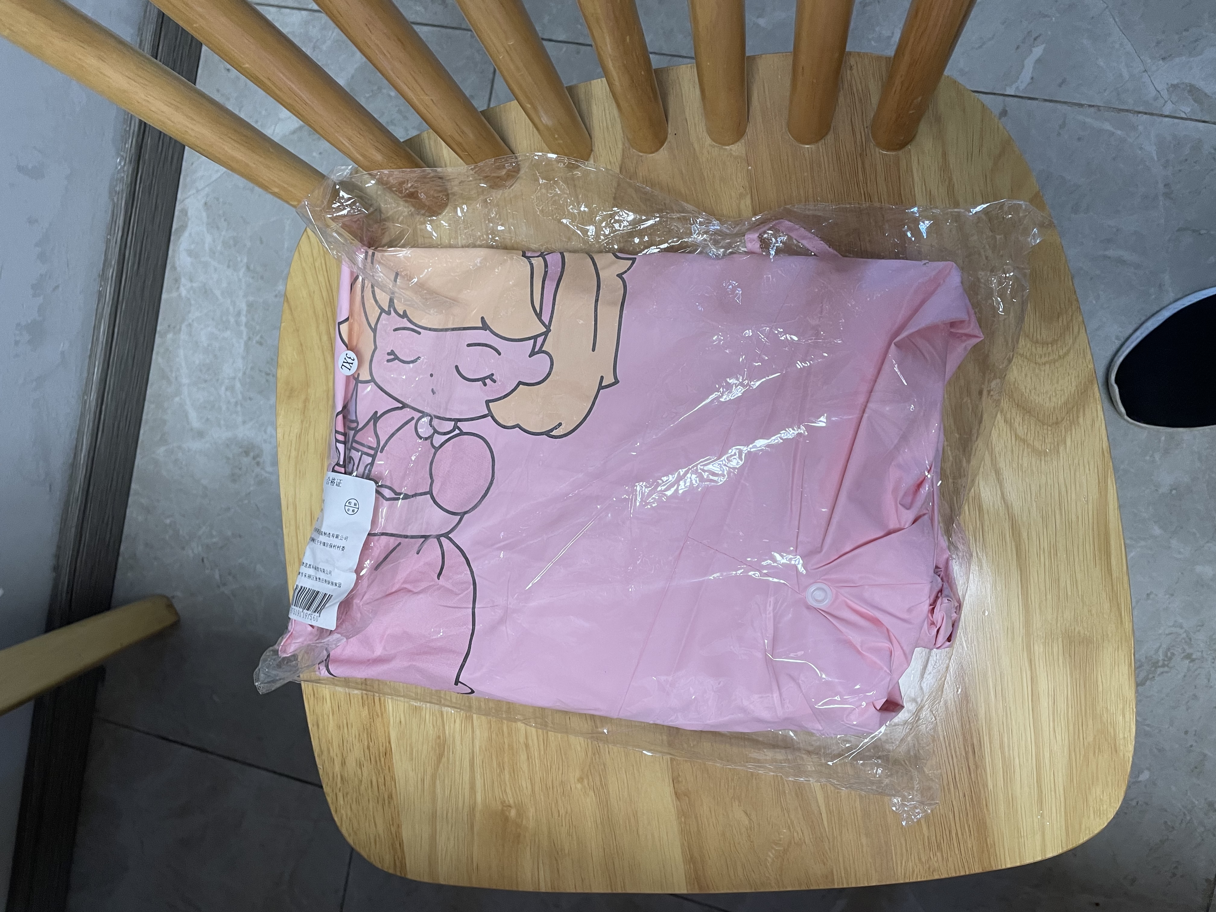 乐优佰易儿童雨衣男女童加长全身学生幼儿园雨披带书包位卡通粉色3XL 实拍图
