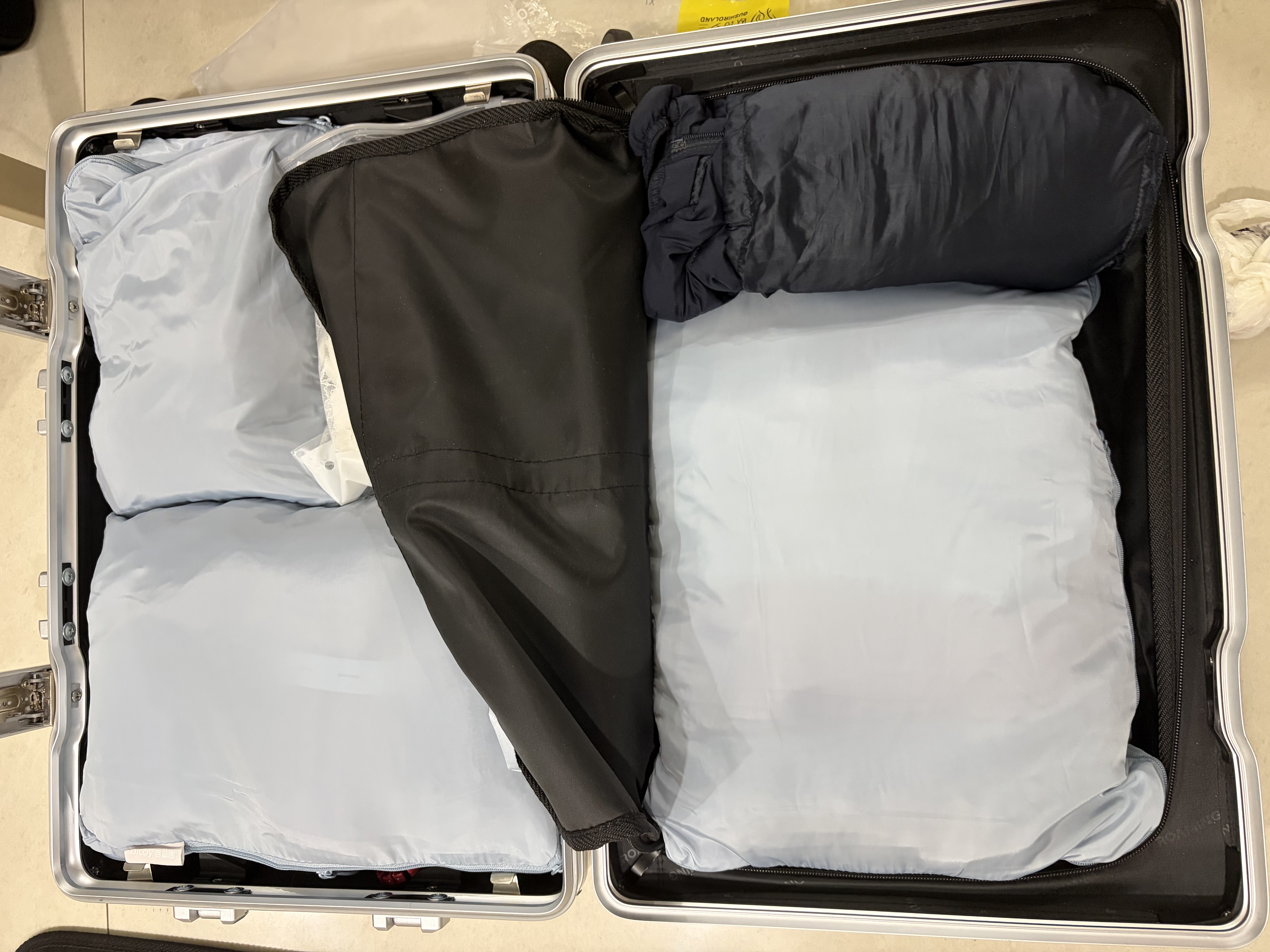 百草园压缩旅行收纳袋行李箱收纳包出差旅游便携衣服内衣物必备分装包蓝 实拍图