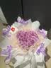 插画鲜花速递紫玫瑰高级混搭花束送老婆生日礼物全国同城小时达配送 33朵紫玫瑰心形花束 实拍图