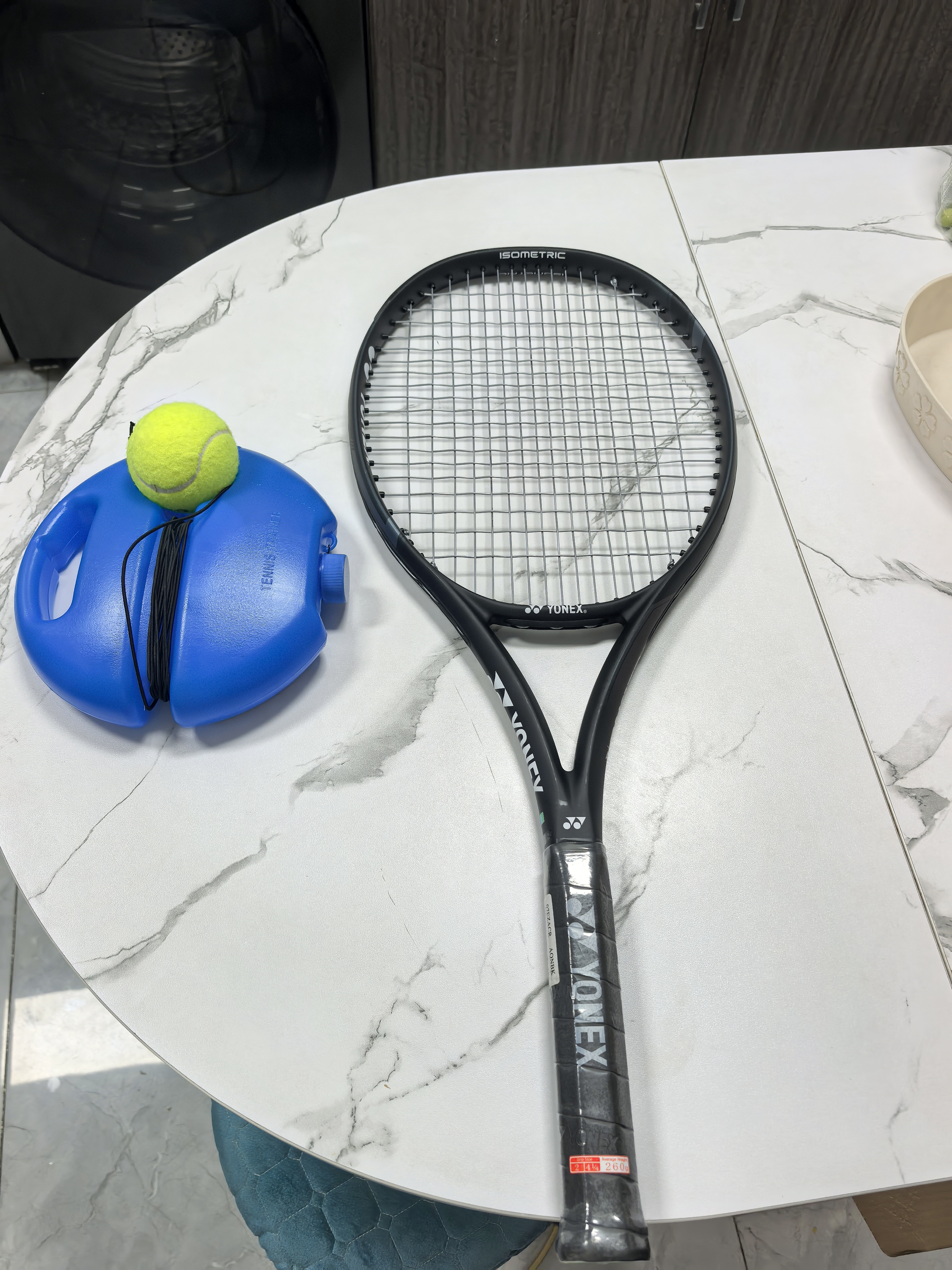 尤尼克斯（YONEX）网球拍102大拍面260g全碳素EZONEACE湖蓝已53磅附贈品 实拍图