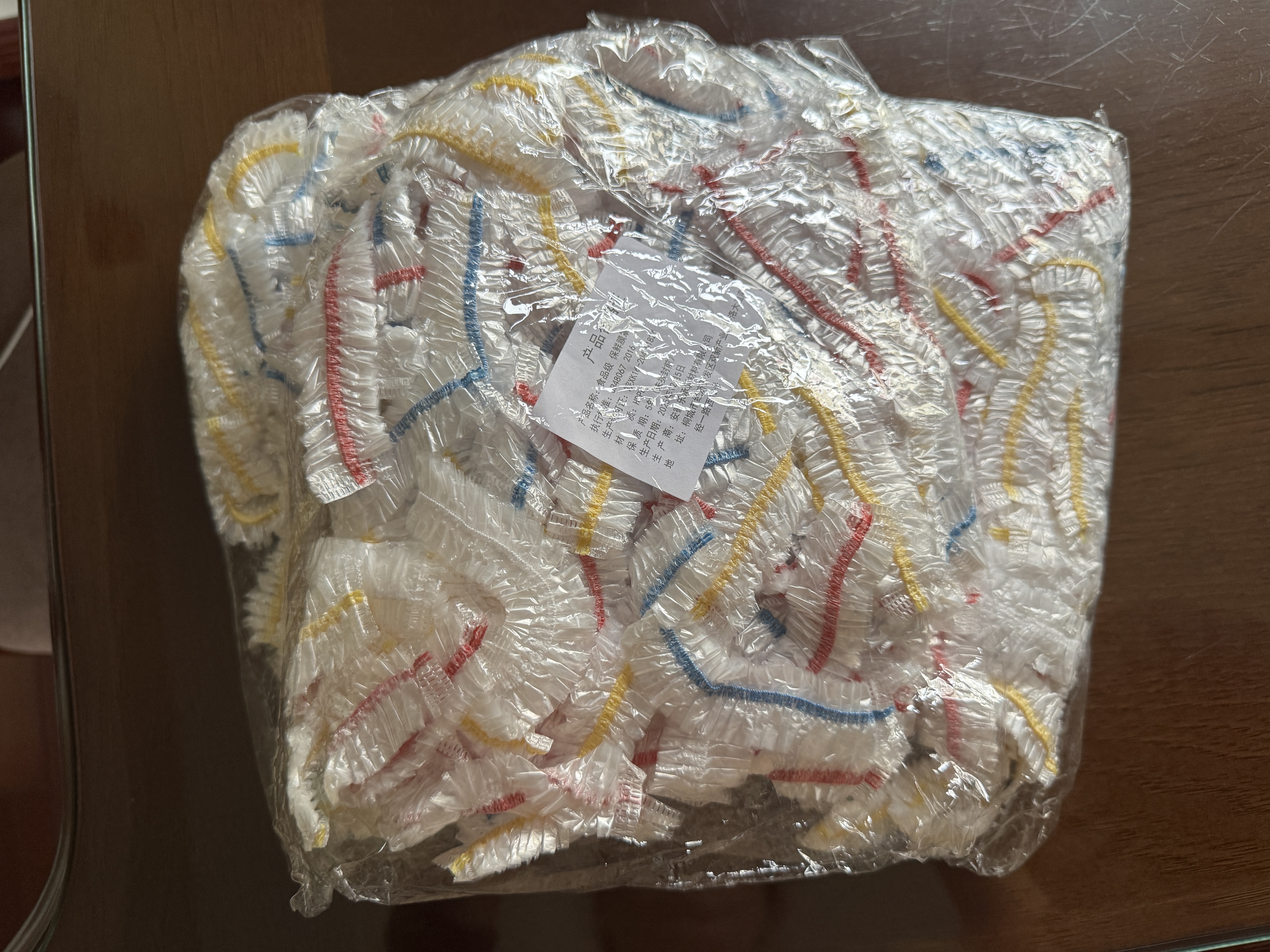 许媳妇家用食物一次性保鲜膜套食品级剩菜剩饭保鲜碗罩松紧口保鲜膜罩 约300只装彩色 实拍图