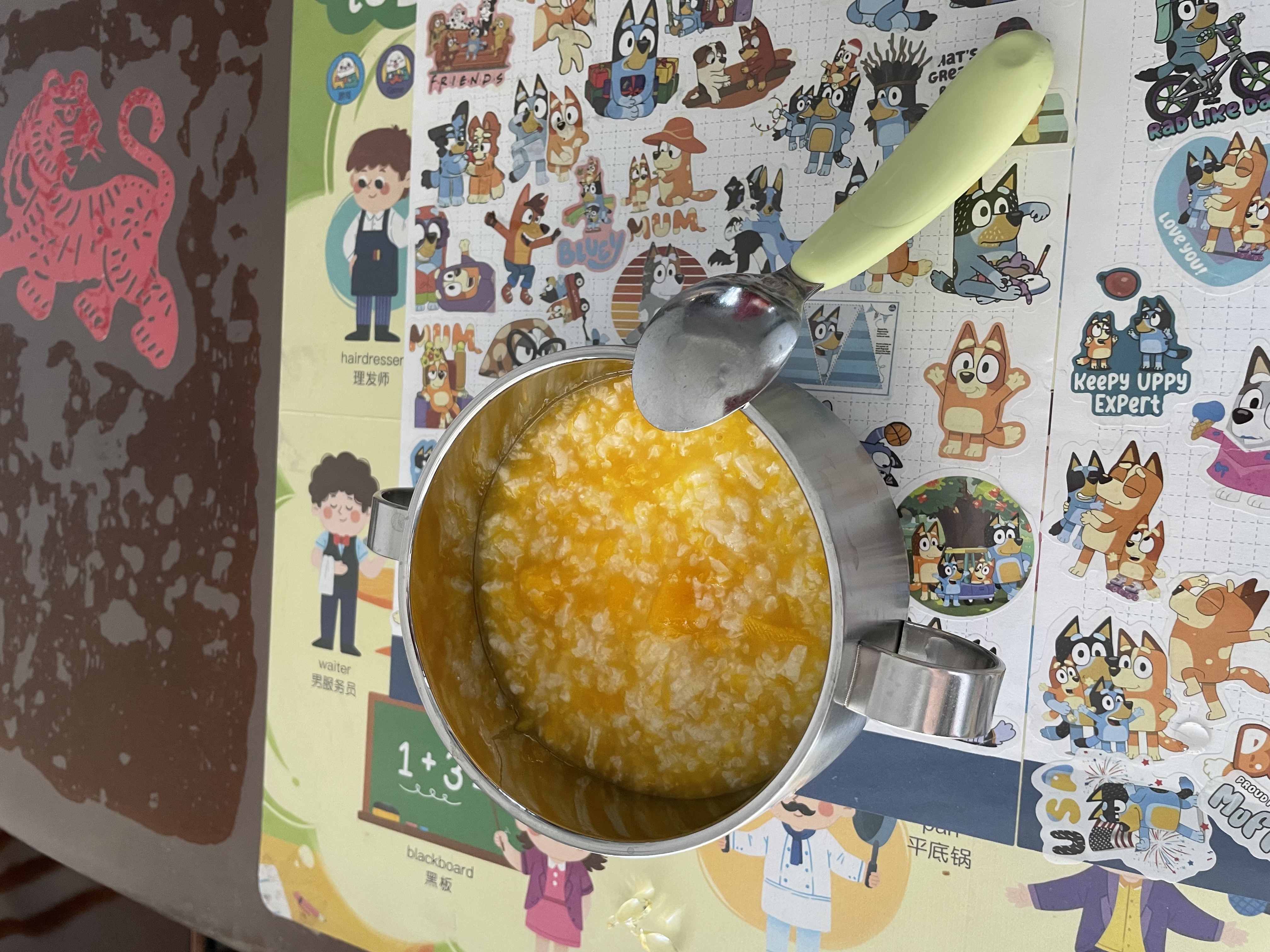 GEEGO不锈钢碗316饭碗个人专用吃饭儿童碗宝宝辅食碗防烫碗带手柄加厚 316L小兔:双耳儿童碗+盖子+吸盘 实拍图