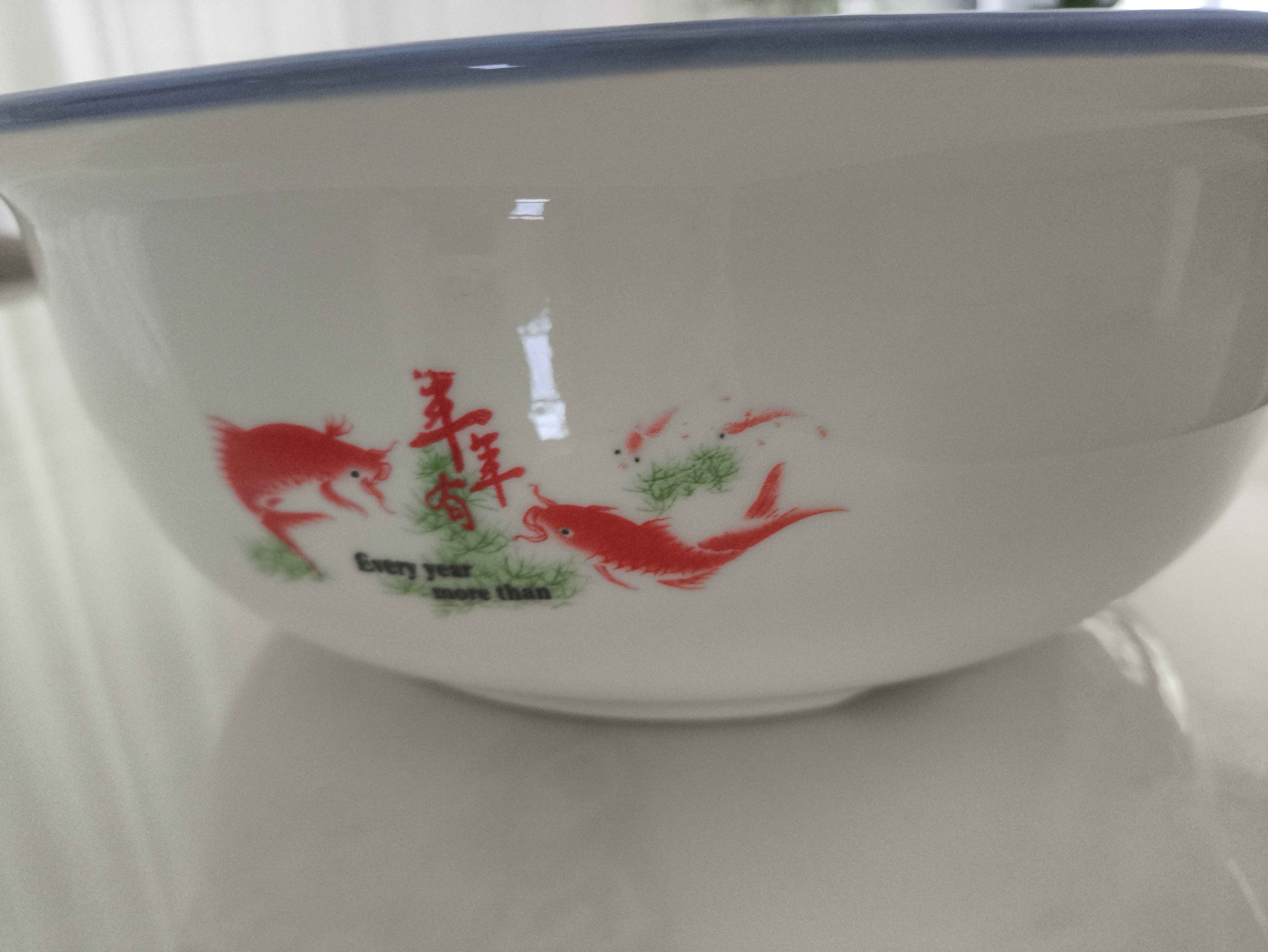 陶玲珑 加厚青花瓷陶瓷和面盆发面揉面盆加深家用洗菜盆不沾陶瓷和面盆 年年有余款 口径30cm 实拍图