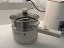 美的（Midea）电煮锅 小电锅 不锈钢0涂层电热锅 宿舍小锅多功能锅 1.6L学生寝室一体泡面小火锅XZC2017G 配蒸笼 实拍图