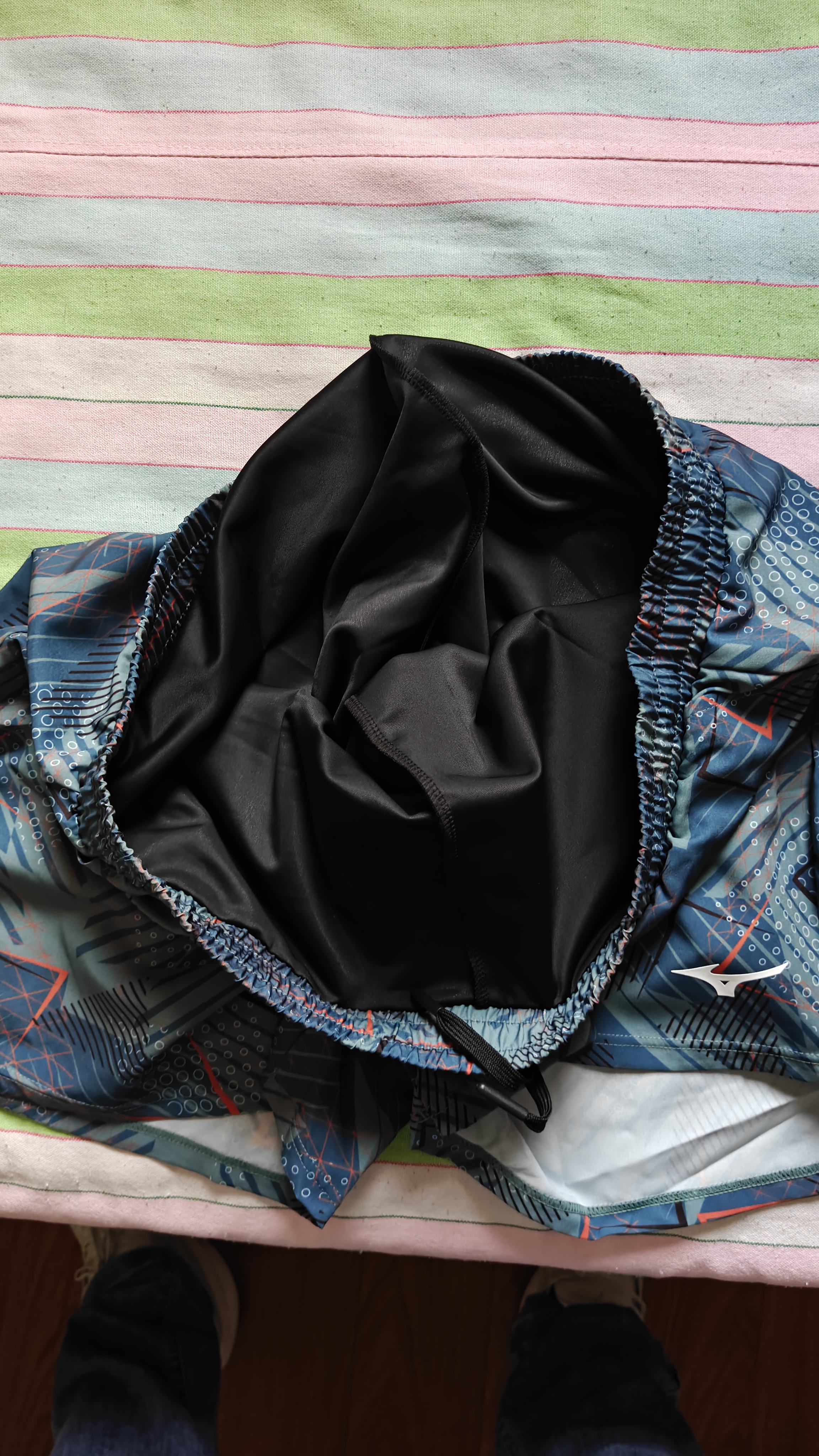 美津浓（MIZUNO）沙滩裤男防尴尬速干短裤可下水宽松泡温泉海边游泳裤B3104灰3XL 实拍图