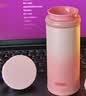 膳魔师（THERMOS）保温杯女士口红杯学生水杯不锈钢杯子礼盒装团购生日礼物TCNO 【樱落甜粉】附杯套 260ml 实拍图